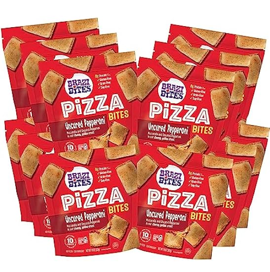 Brazi Bites Cheese & Pepperoni Pizza I Better-For-You Gluten-Free Grain-Free Soy-Free Frozen No Artificial Ingredients Preservatives 10 oz. pouches 12-pack 340765736 Brazi Bites Cheese & Pepperoni Pizza I Better-For-You Gluten-Free Grain-Free Soy-Free Frozen No Artificial Ingredients Preservatives 10 oz. pouches 12-pack 340765736