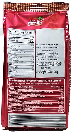 Besler can roasted sunflower seeds, little salted 300-gram bag 360559032