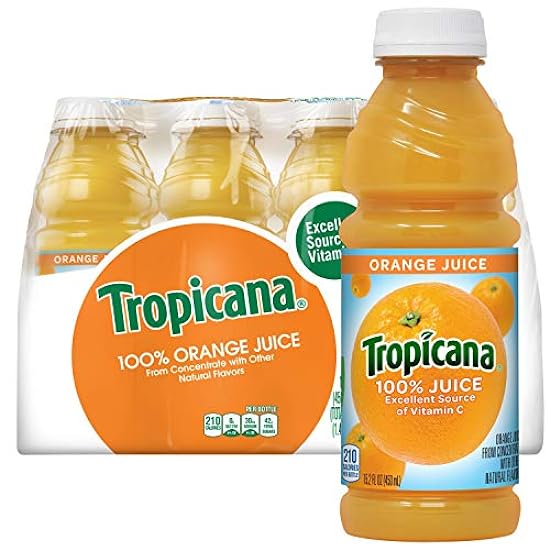 Tropicana 100% Orange Juice, 15.2 fl oz (Pack of 12) - Real Fruit Juices, Vitamin C Rich, No Added Sugars, No Artificial Flavors 406649630 Tropicana 100% Orange Juice, 15.2 fl oz (Pack of 12) - Real Fruit Juices, Vitamin C Rich, No Added Sugars, No Artificial Flavors 406649630