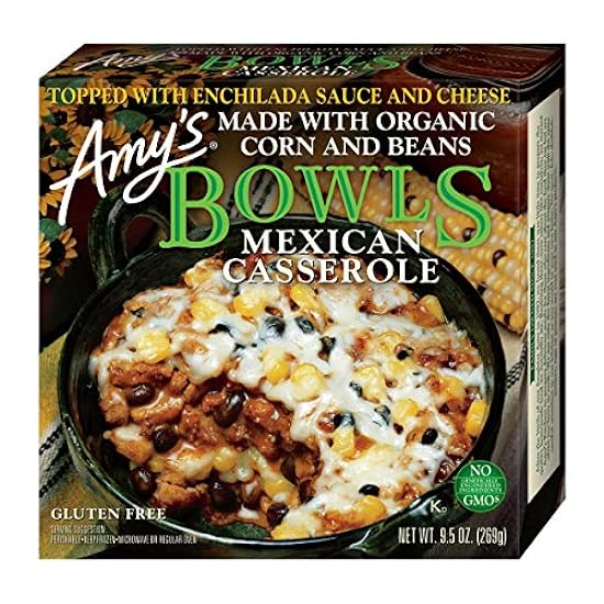 Amy's Frozen Meals, Mexican Casserole, Made With Organic Corn and Beans, Gluten Free Microwave Meals, 9.5 Oz 613250305 Amy's Frozen Meals, Mexican Casserole, Made With Organic Corn and Beans, Gluten Free Microwave Meals, 9.5 Oz 613250305