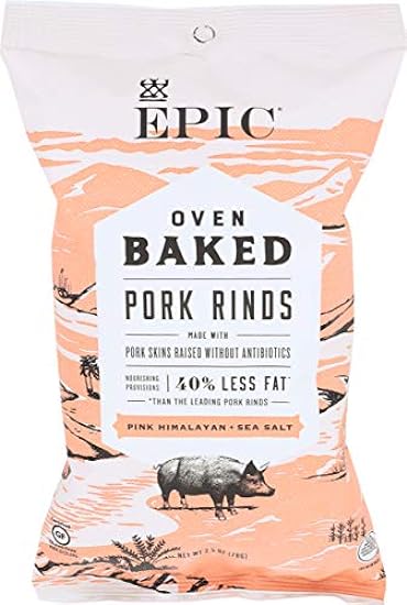 EPIC PROVISIONS Oven Baked Himalayan Sea Salt Pork Rinds, 2.5 OZ 645203722