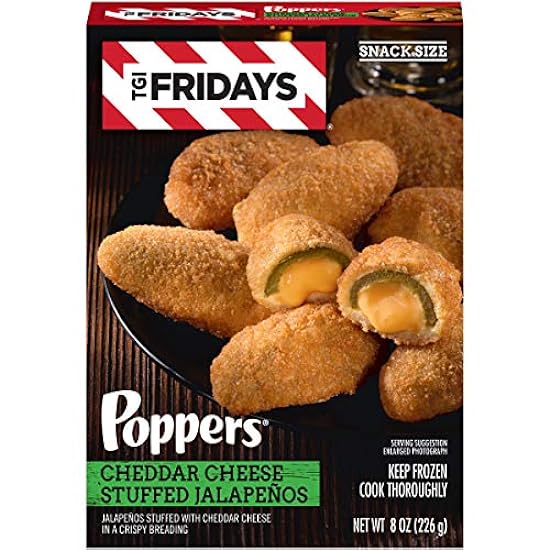 TGI Fridays Frozen Appetizers Cheddar Cheese Stuffed Jalapeno Poppers, 8 oz. Box 887539258 TGI Fridays Frozen Appetizers Cheddar Cheese Stuffed Jalapeno Poppers, 8 oz. Box 887539258