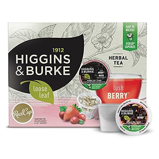 Higgins & Burke Lush Berry, Loose Leaf, Herbal Tea, Keurig K-Cup Brewer Compatible Pods, 24 Count 955672318